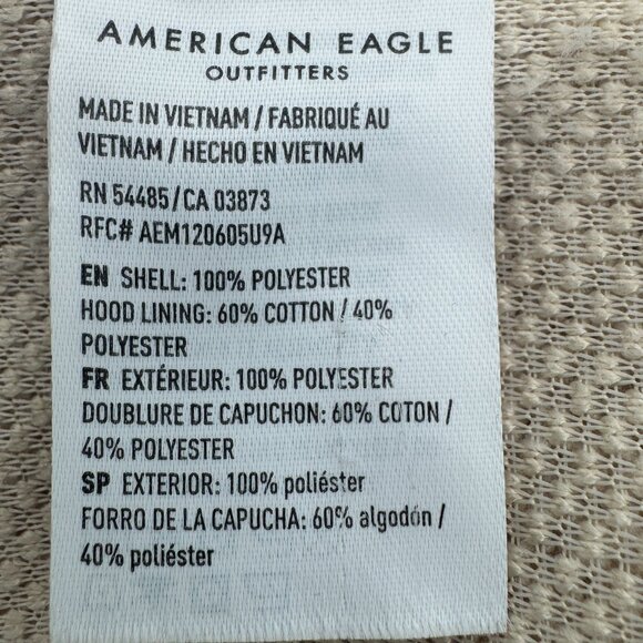 American Eagle Women's Cream Pullover Hoodie Sherpa Size Medium - Picture 6 of 10